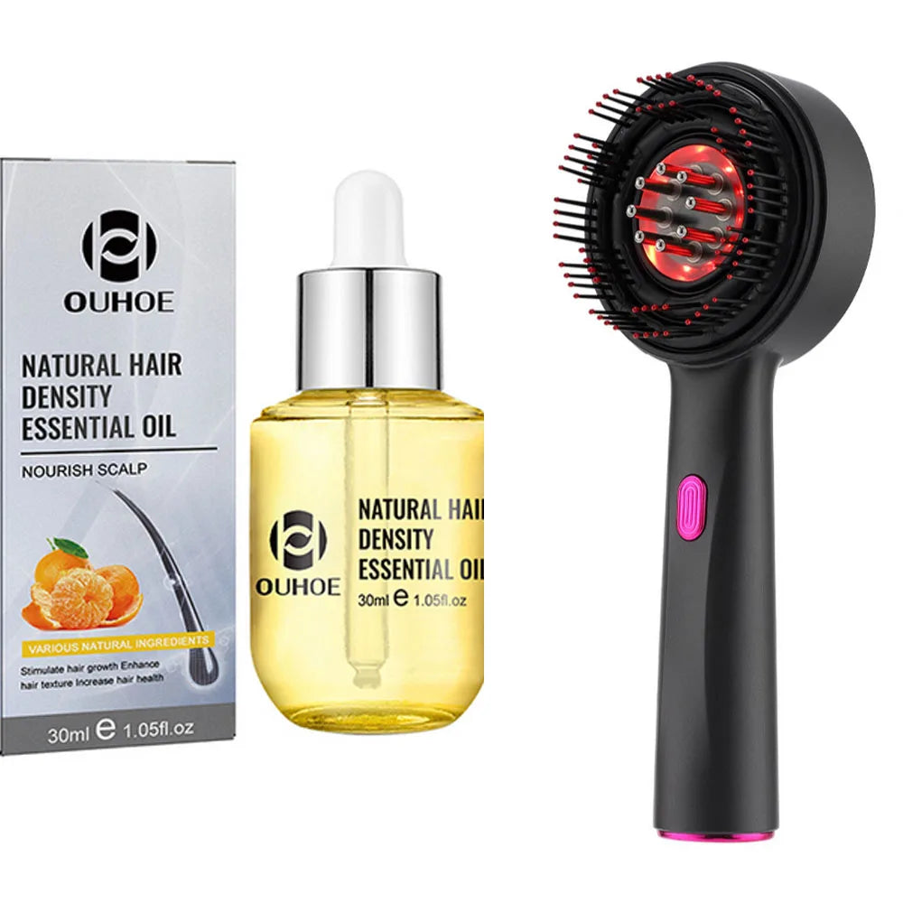 Trendify.Shop Electric Massage Comb Vibration Red Light Hair Growth Massage Scalp Brush Anti Hair Loss Liquid Oil Applicator